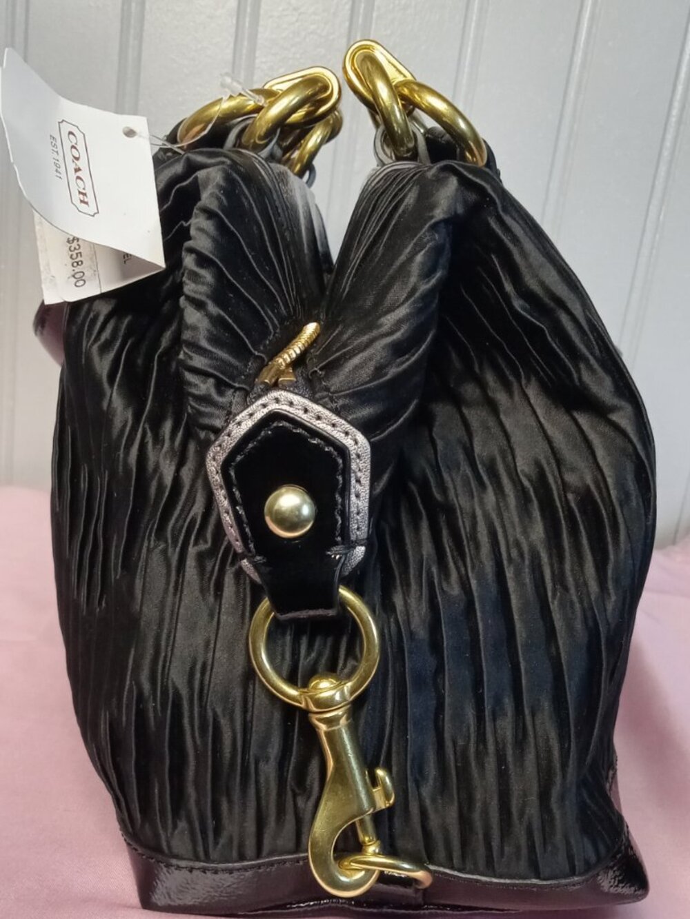 Coach Ashley Gathered Satin Carryall - Picture 5 of 9